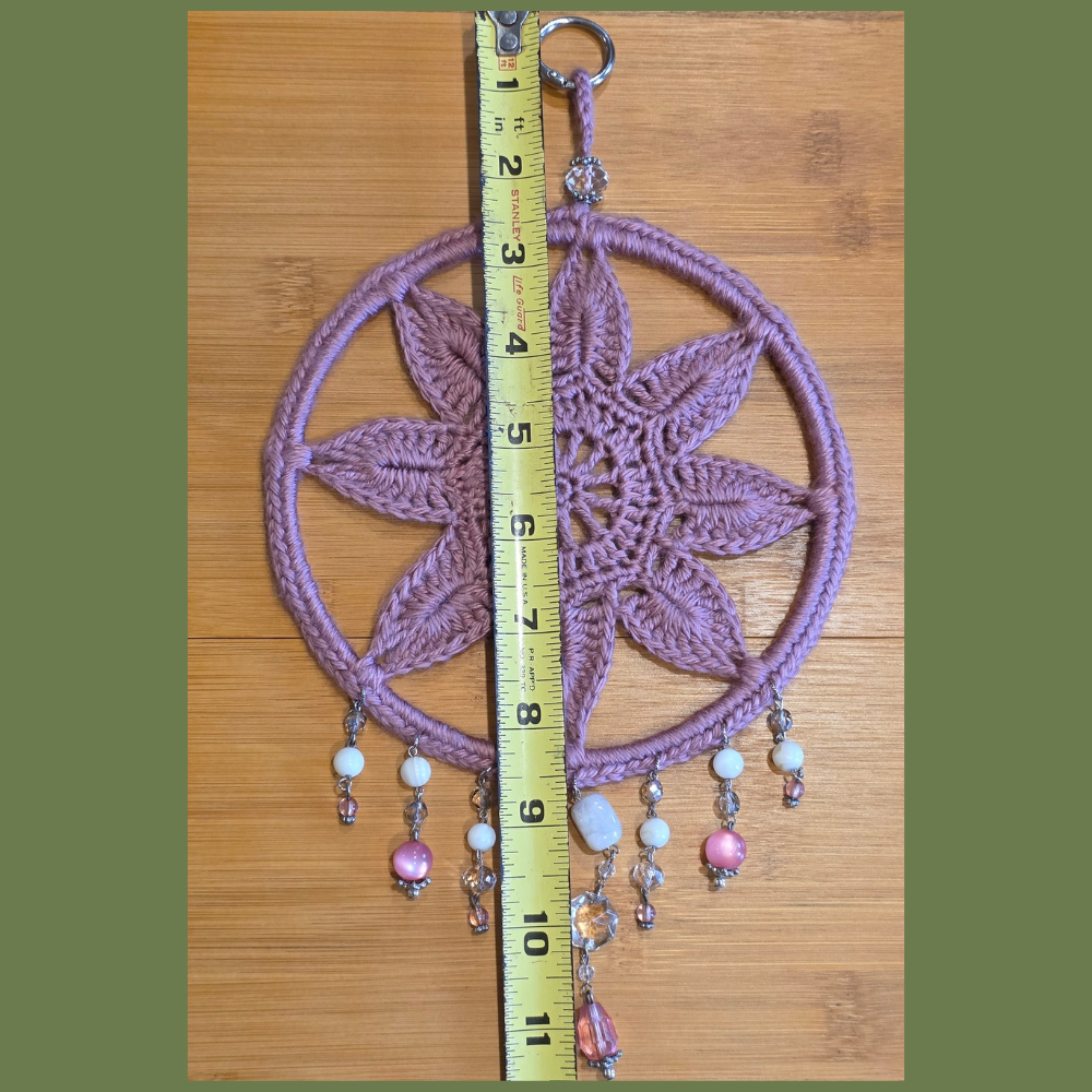 One-of-a-Kind Crochet Flower Suncatcher | Repurposed Jewelry