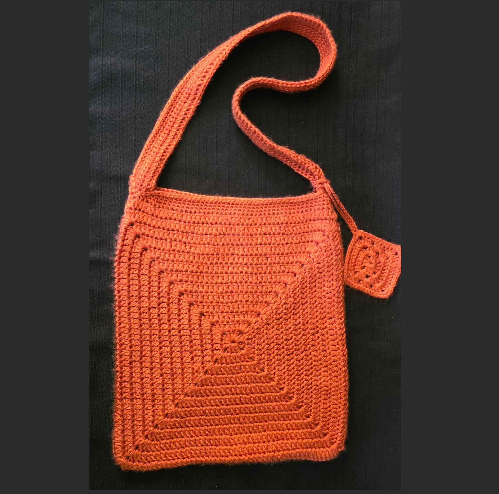 Crochet Shoulder Market Bag with Removable Charm