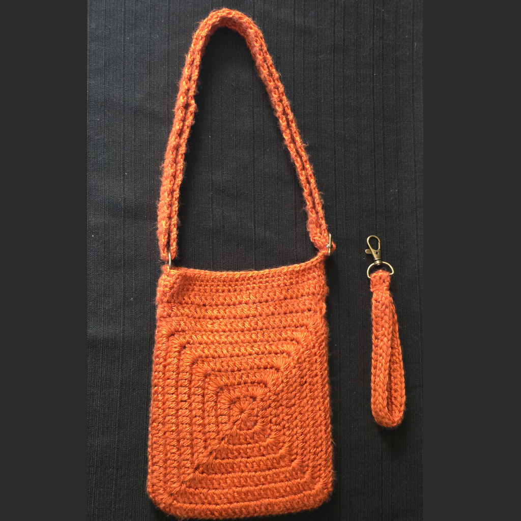 Crochet Phone Crossbody Bag with Charm