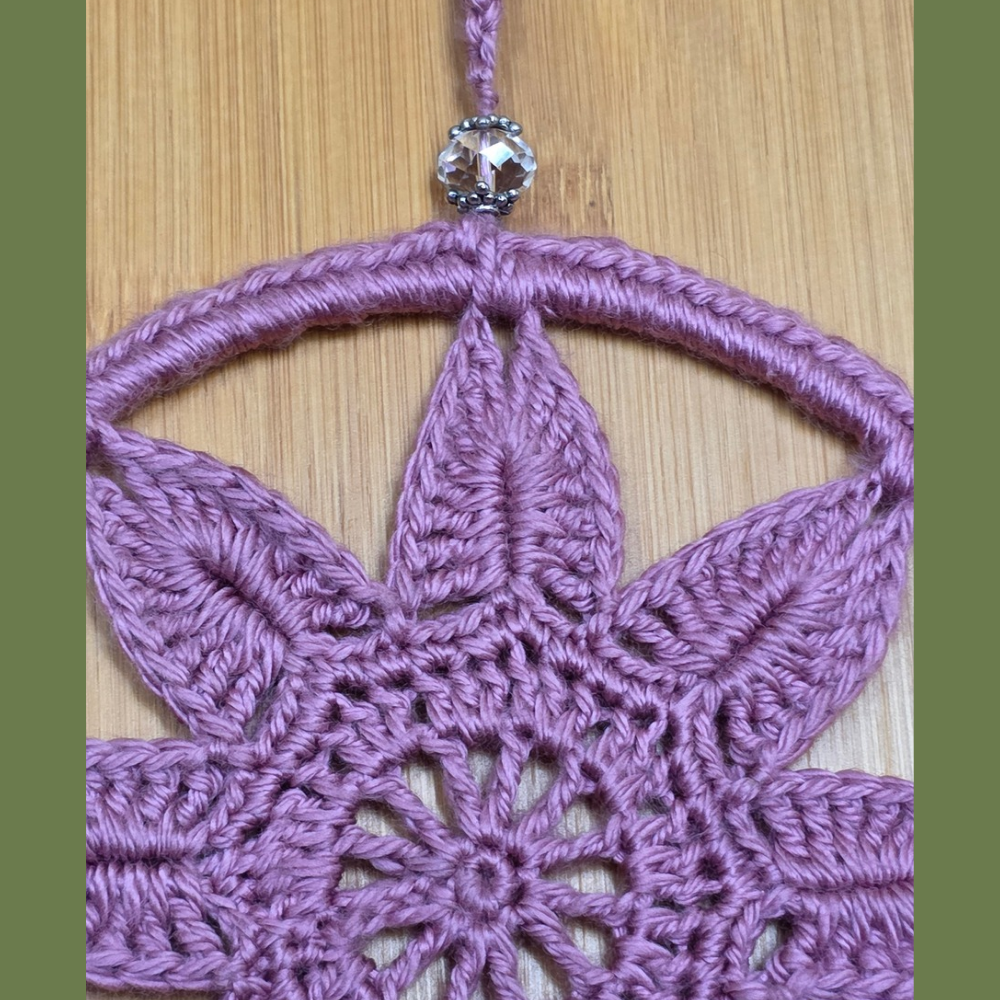 One-of-a-Kind Crochet Flower Suncatcher | Repurposed Jewelry
