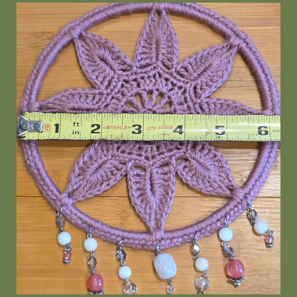 One-of-a-Kind Crochet Flower Suncatcher | Repurposed Jewelry