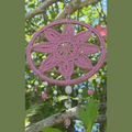 One-of-a-Kind Crochet Flower Suncatcher | Repurposed Jewelry