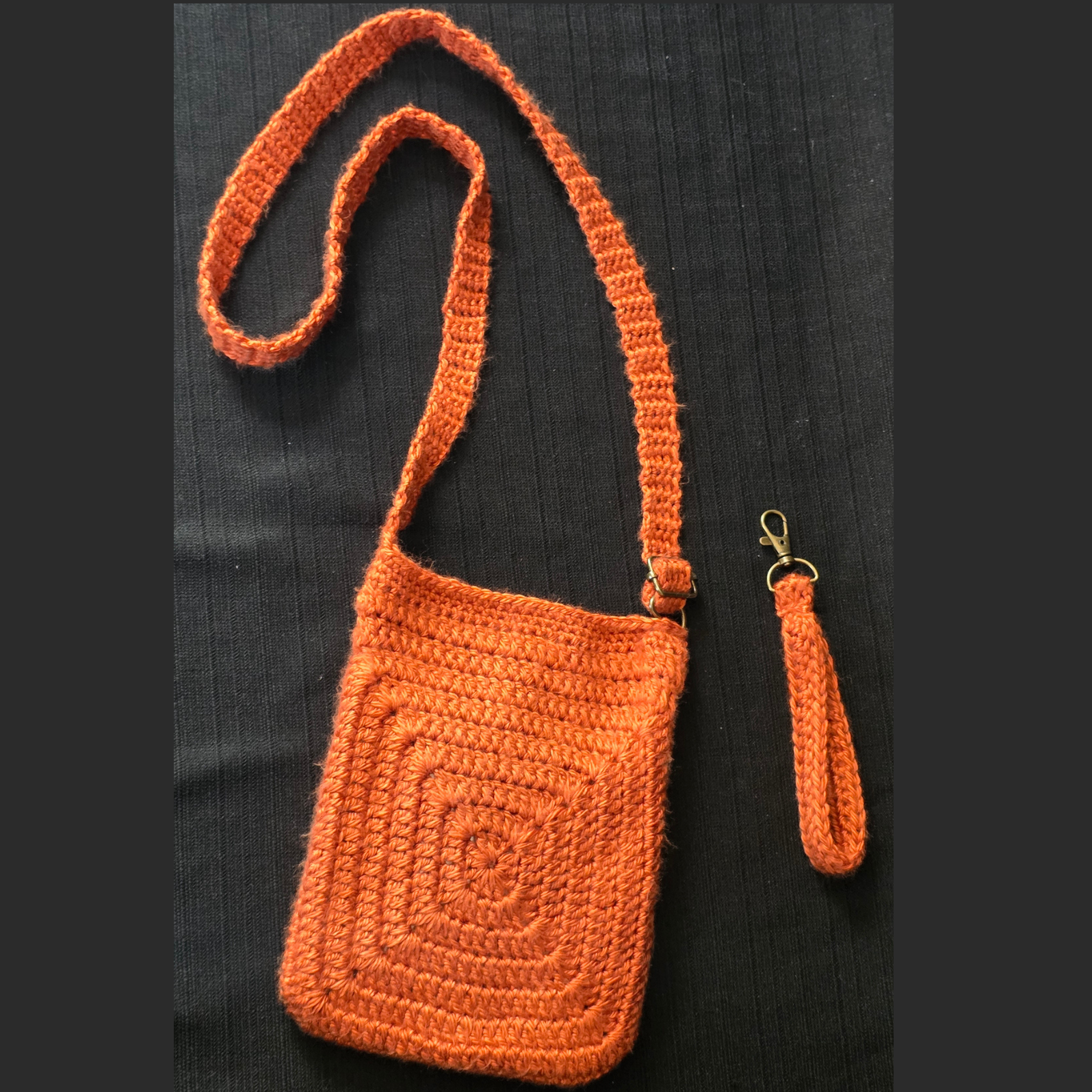 Crochet Phone Crossbody Bag with Charm